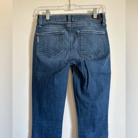 PAIGE Blue Distressed Denim Verdugo Ankle Zoey Destructed Stretchy Skinny Jeans - Picture 5 of 9